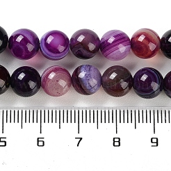 Natural Striped Agate/Banded Agate Beads Strands&nbsp;G-Z060-A01-B12