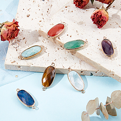7Pcs 7 Styles Natural Mixed Gemstone Connector Charms&nbsp;G-BBC0001-34