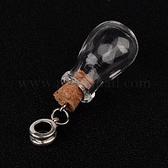 Teardrop Glass Wishing Bottle European Dangle Charms&nbsp;X-PALLOY-JF00162-08