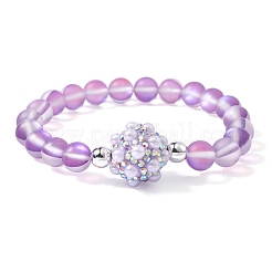 Frosted Round Synthetic Moonstone Beaded Bracelets&nbsp;BJEW-JB09469