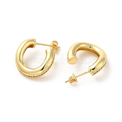 Brass Micro Pave Cubic Zirconia Stud Earrings&nbsp;EJEW-P254-02G