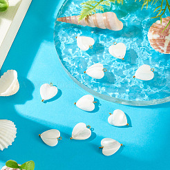10Pcs Natural Shell Heart Pendants&nbsp;SHEL-TA0001-39