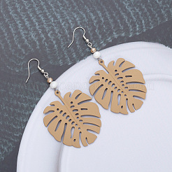 Leaf Alloy Resin Dangle Earrings&nbsp;FS-WG59108-01