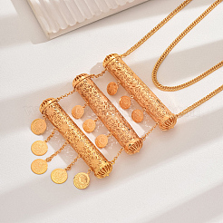 Vintage Brass Long Column Coin Tassel Pendant Shoulder Body Chains for Women&nbsp;SC1871
