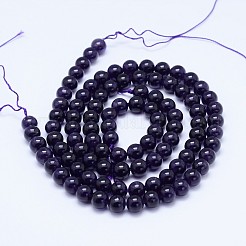 Natural Amethyst Round Bead Strands&nbsp;G-M212-8mm-03C