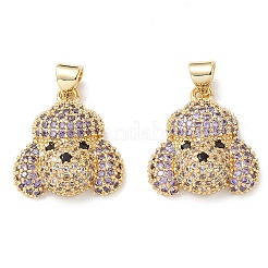 Brass Micro Pave Cubic Zirconia Pendants&nbsp;KK-M240-12