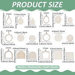 12 Bags 6 Styles Mini Wooden Embroidery Hoops&nbsp;DIY-FG0010-02