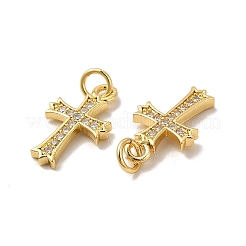 Rack Plating Brass Micro Pave  Cubic Zirconia Pendants&nbsp;KK-B068-02G