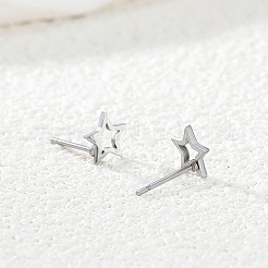201 Stainless Steel Hollow Star Stud Earrings&nbsp;EH5151