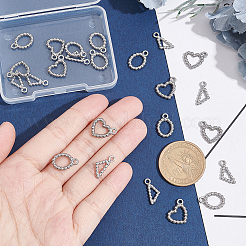 24Pcs 3 Style 304 Stainless Steel Pendants&nbsp;STAS-UN0041-96