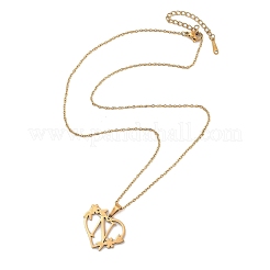 PVD Vacuum Plating 201 Stainless Steel Pendant Necklaces&nbsp;NJEW-R267-02N-G