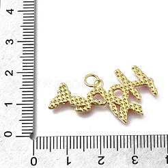 October Breast Cancer Pink Awareness Ribbon Brass Enamel Pendants&nbsp;KK-G525-10G-02