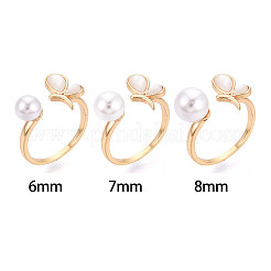 Butterfly Brass Shell Cuff Ring Settings&nbsp;KK-T076-43G