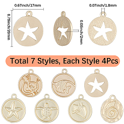 28Pcs 7 Styles Alloy Pendants&nbsp;FIND-SC0021-99
