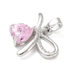 Brass Micro Pave Cubic Zirconia Pendants&nbsp;KK-N254-225P