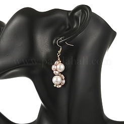 Shell Pearl 304 Stainless Steel Dangle Earrings&nbsp;EJEW-JE07370-02