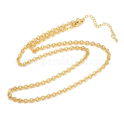 4MM Brass Textured Rolo Chain Necklaces for Men Women&nbsp;NJEW-L012-05G