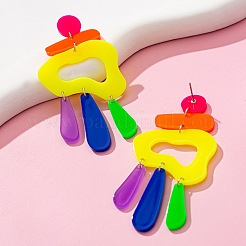 Acrylic Nuggets with Teardrop Dangle Stud Earrings&nbsp;FS-WGA8E59-01