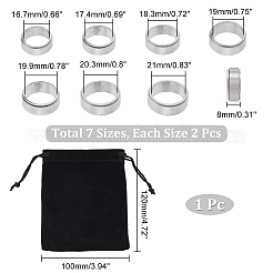 14Pcs 7 Size 304 Stainless Steel Plain Rotating Finger Rings Set&nbsp;RJEW-UN0002-68P