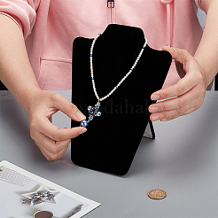 Foldable Velvet Slant Back Necklace Display Stands&nbsp;NDIS-WH0003-013