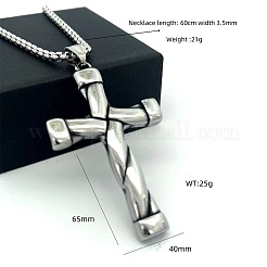 Hip Hop 304 Stainless Steel Cross Pendant Necklaces&nbsp;PT1776