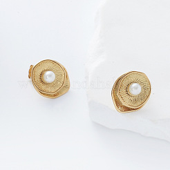 Oval 304 Stainless Steel Stud Earrings&nbsp;KJ0760