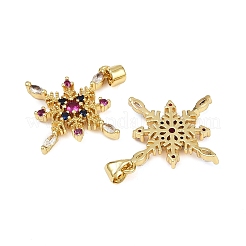 Brass Micro Pave Cubic Zirconia Pendants&nbsp;X-KK-S526-45G