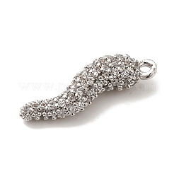 Rack Plating Brass Micro Pave Cubic Zirconia Pendant&nbsp;KK-A229-03B-P