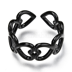 Spray Painted Brass Cuff Rings&nbsp;KK-I683-31
