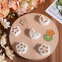 5 Styles Flower & Leaf Plastic Clay Pressed Molds&nbsp;DIY-CP0010-31