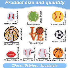 20Pcs 10 Styles Embroidery Style Cloth Iron on/Sew on Patches&nbsp;PATC-HY0001-52