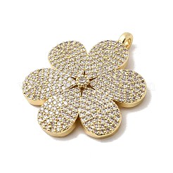 Brass Micro Pave Cubic Zirconia Pendants&nbsp;KK-L258-08G