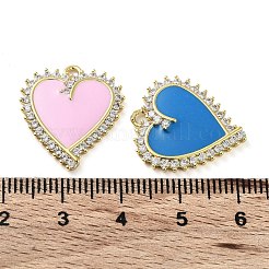 Brass Micro Pave Clear Cubic Zirconia Pendants&nbsp;KK-F871-16G