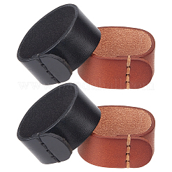 2Sets 2 Colors PU Leather Waist Belt Keeper Rings&nbsp;FIND-GF0009-20B