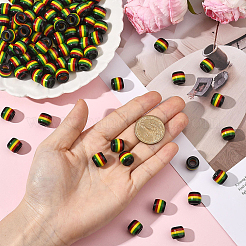 120Pcs Opaque Stripe Resin European Beads&nbsp;RESI-SP0001-56