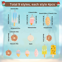 36Pcs 9 Styles Opaque Resin Pendants&nbsp;RESI-SC0002-48