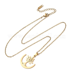304 Stainless Steel Tree Pendant Cable Chain Necklaces for Men Women&nbsp;NJEW-K308-05D-G