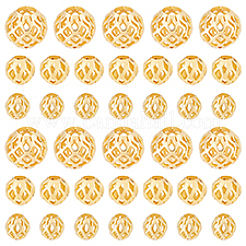 60Pcs 3 Styles Brass Hollow Spacer Beads&nbsp;KK-PH0010-39