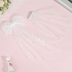 2Pcs 2 Styles Bowknot Polyester with Plastic Pearl Hair Barrettes&nbsp;PHAR-CY0001-05