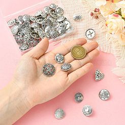 50Pcs 10 Styles Alloy Shank Buttons&nbsp;BUTT-CJ0001-09