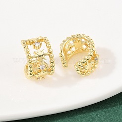 Brass Micro Pave Clear Cubic Zirconia Cuff Rings&nbsp;EJEW-C159-01G
