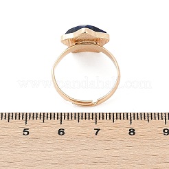 Star Natural Lapis Lazuli Adjustable Rings&nbsp;RJEW-H241-01G-01