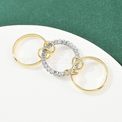 Brass Micro Pave Cubic Zirconia Finger Rings&nbsp;RJEW-D325-01PG-08
