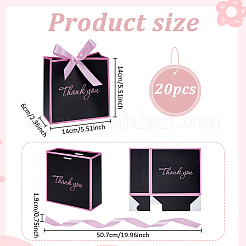 10Pcs Thank You Paper Gift Packing Boxes with Ribbon&nbsp;CON-WH0112-065A