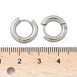 Tarnish Resistant 304 Stainless Steel Huggie Hoop Earrings&nbsp;EJEW-F111-14mm-P