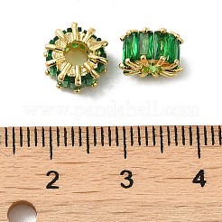 Rack Plating Brass Micro Pave Cubic Zirconia Beads&nbsp;KK-Q795-02G