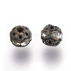 Brass Rhinestone Beads&nbsp;RB-A011-6mm-01AB-NF