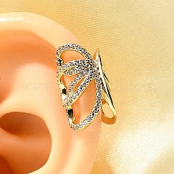 Brass Micro Pave Clear Cubic Zirconia Butterfly Cuff Earrings&nbsp;EJEW-P322-16G