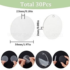 30Pcs Transparent Acrylic Blank Big Pendants&nbsp;TACR-SC0001-20