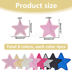 32Pcs 8 Colors Computerized Embroidery Cloth Self Adhesive Patches&nbsp;PATC-HS0001-07
